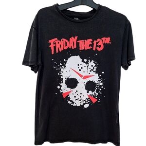 *NEW* FRIDAY THE 13TH Jason Voorhees Mask Black T-Shirt Size Small